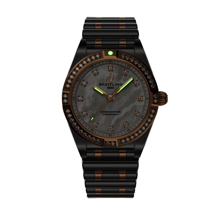 Orologio da donna Breitling Chronomat in acciaio inossidabile e oro rosso 18k 28mm Madreperla U72310531A1U1 - immagine 5