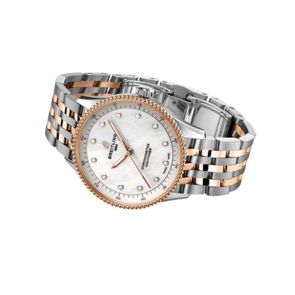 Orologio da donna Breitling Navitimer 32 mm Madreperla bianca in acciaio inossidabile e oro rosso 18 carati U77320E61A1U1 - immagine 4