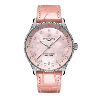 Orologio da donna Breitling Navitimer 32 mm Madreperla rosa Alligatore A77320D91K1P1