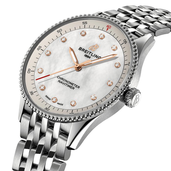 Orologio da donna Breitling Navitimer 32mm Bianco Madreperla A77320E61A2A1 - immagine 3