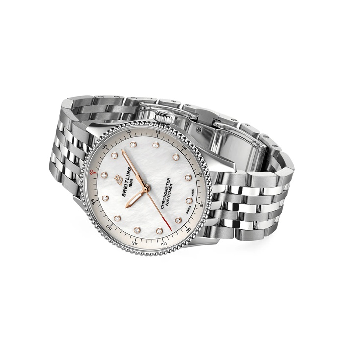 Orologio da donna Breitling Navitimer 32mm Bianco Madreperla A77320E61A2A1 - immagine 4