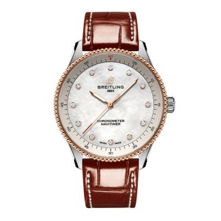 Orologio da donna Breitling Navitimer 32mm Bianco Madreperla Alligatore U77320E61A1P1