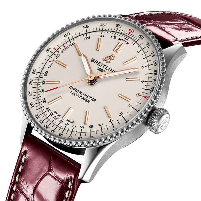 Orologio da donna Breitling Navitimer 36 mm Alligatore argento A17327211G1P1 - immagine 3