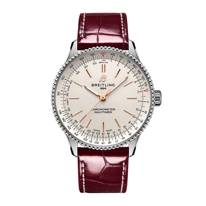 Orologio da donna Breitling Navitimer 36 mm Alligatore argento A17327211G1P1
