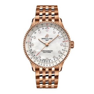 Orologio da donna Breitling Navitimer 36 mm Madreperla bianca Oro rosso 18 carati R17327211A1R1