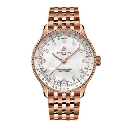 Orologio da donna Breitling Navitimer 36 mm Madreperla bianca Oro rosso 18 carati R17327211A1R1