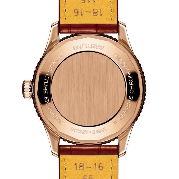 Orologio da donna Breitling Navitimer 36mm Bianco Madreperla Alligatore 18k Oro Rosso R17327211A1P1 - immagine 2