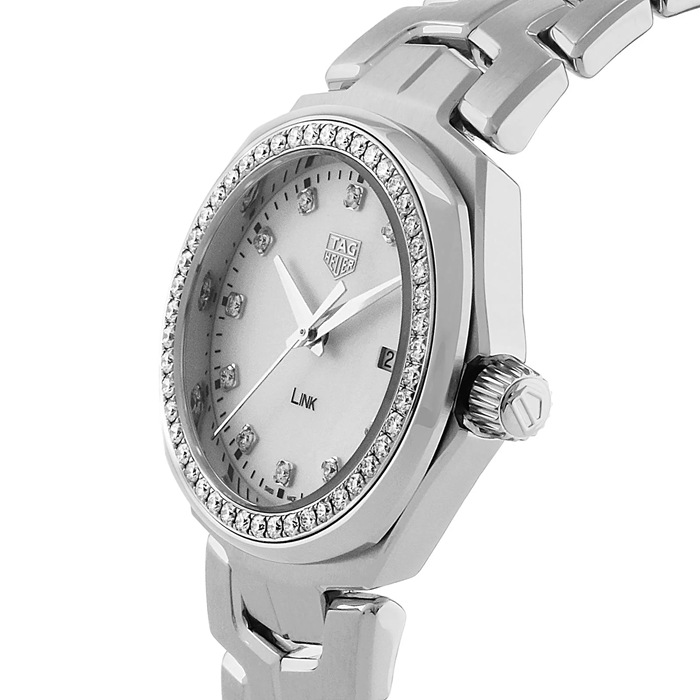 Orologio da donna TAG Heuer Link 32 mm con lunetta di diamanti WBC1316.BA0600 - immagine 2