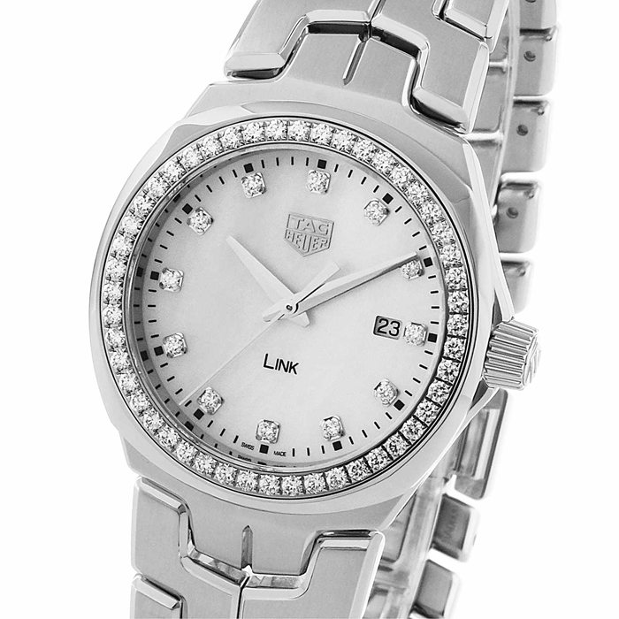 Orologio da donna TAG Heuer Link 32 mm con lunetta di diamanti WBC1316.BA0600 - immagine 3