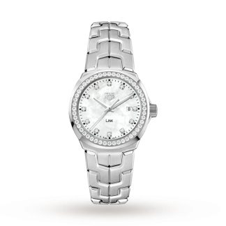 Orologio da donna TAG Heuer Link 32 mm con lunetta di diamanti WBC1316.BA0600