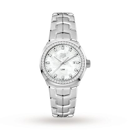 Orologio da donna TAG Heuer Link 32 mm con lunetta di diamanti WBC1316.BA0600