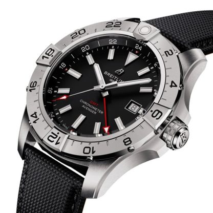 Orologio da uomo Breitling Avenger Automatic GMT 44mm Pelle nera A320101B1X1 - immagine 3