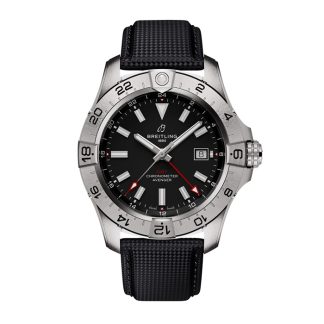 Orologio da uomo Breitling Avenger Automatic GMT 44mm Pelle nera A320101B1X1