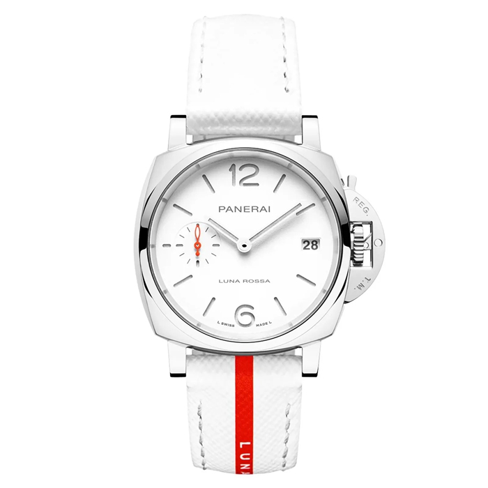 Panerai Luminor Due Luna Rossa 38mm Orologio da donna bianco PAM01378
