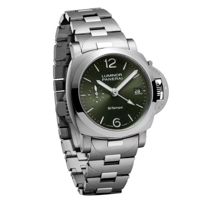 Panerai Luminor Quaranta BiTempo 40mm Orologio Uomo Verde PAM01640 - immagine 2
