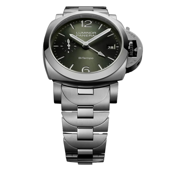 Panerai Luminor Quaranta BiTempo 40mm Orologio Uomo Verde PAM01640 - immagine 3
