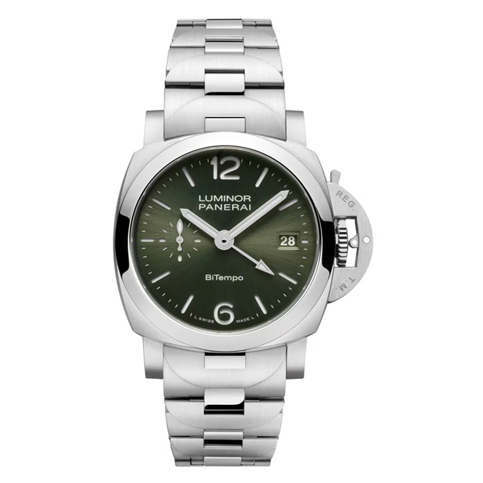Panerai Luminor Quaranta BiTempo 40mm Orologio Uomo Verde PAM01640
