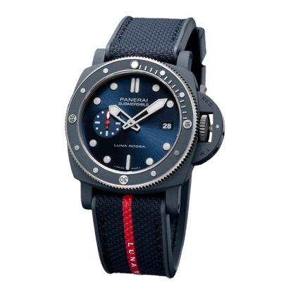 Panerai Submersible QuarantaQuattro Luna Rossa Ti-Ceramitech 44mm Orologio Uomo Blu PAM01466 - immagine 5