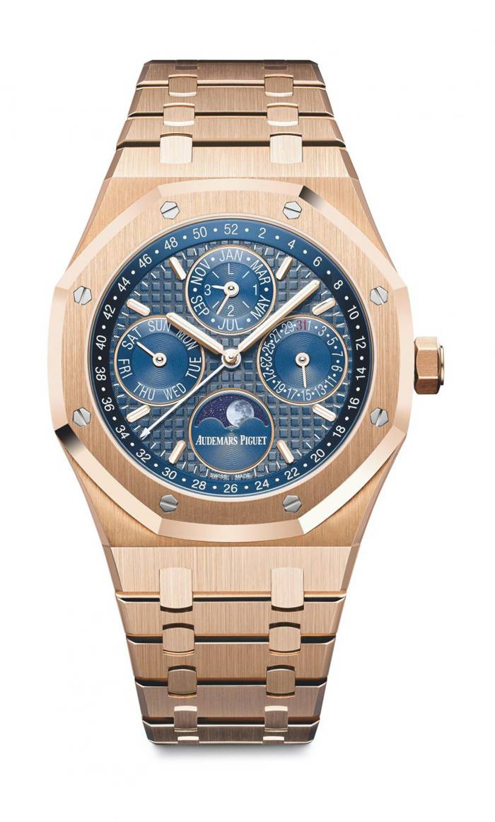 Replica Audemars Piguet Royal Oak Calendario Perpetuo Blu 26574OR.OO.1220OR.02