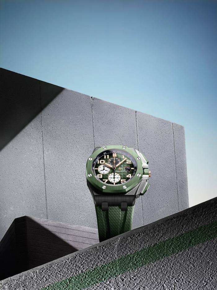 Replica Audemars Piguet Royal Oak Offshore Cronografo Automatico Verde 26405CE-OO-A056CA-01 - immagine 4