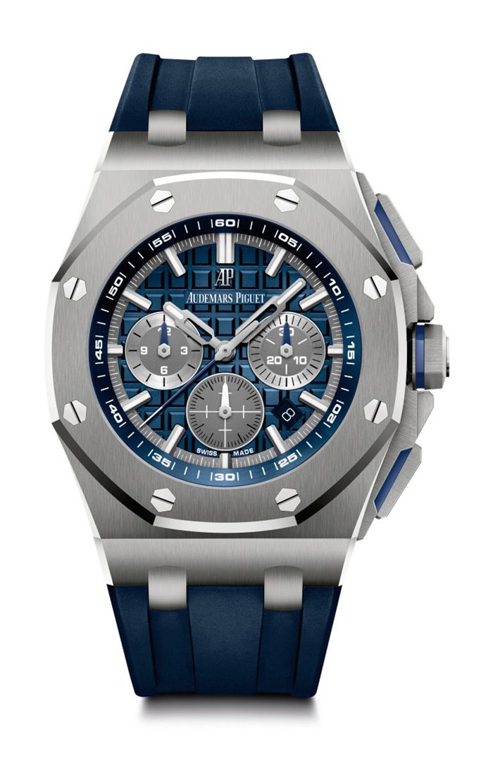 Replica Audemars Piguet Royal Oak Offshore Cronografo a carica automatica Blu Argento 26480TI.OO.A027CA.01