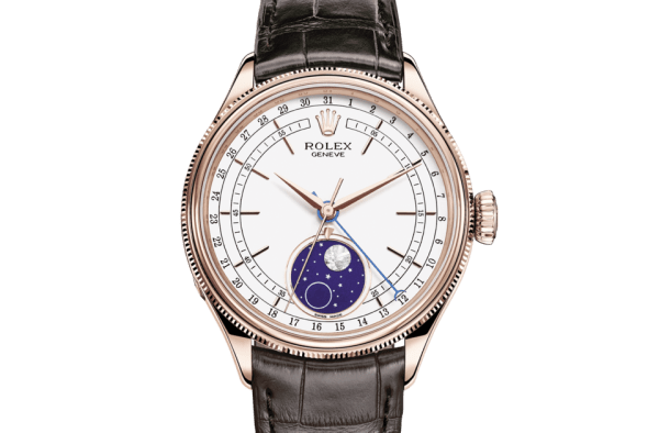 Replica Rolex Cellini Moonphase 39 mm 18 kt oro Everose finitura lucida 50535