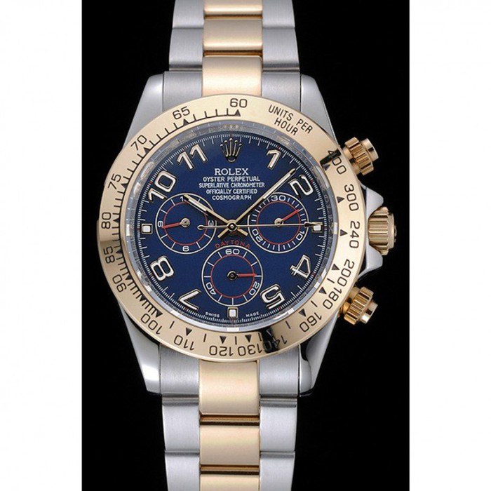 Replica Rolex Cosmograph Daytona Quadrante Blu Bicolore Bracciale Acciaio 1454246 - immagine 2