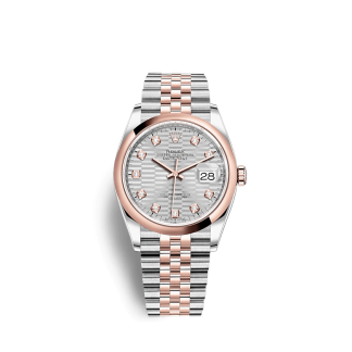 Replica Rolex Datejust 126201 36mm Argento motivo scanalato Jubilee