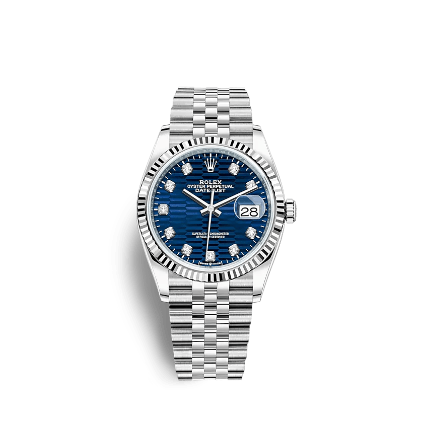Replica Rolex Datejust 126234 36 mm Blu brillante