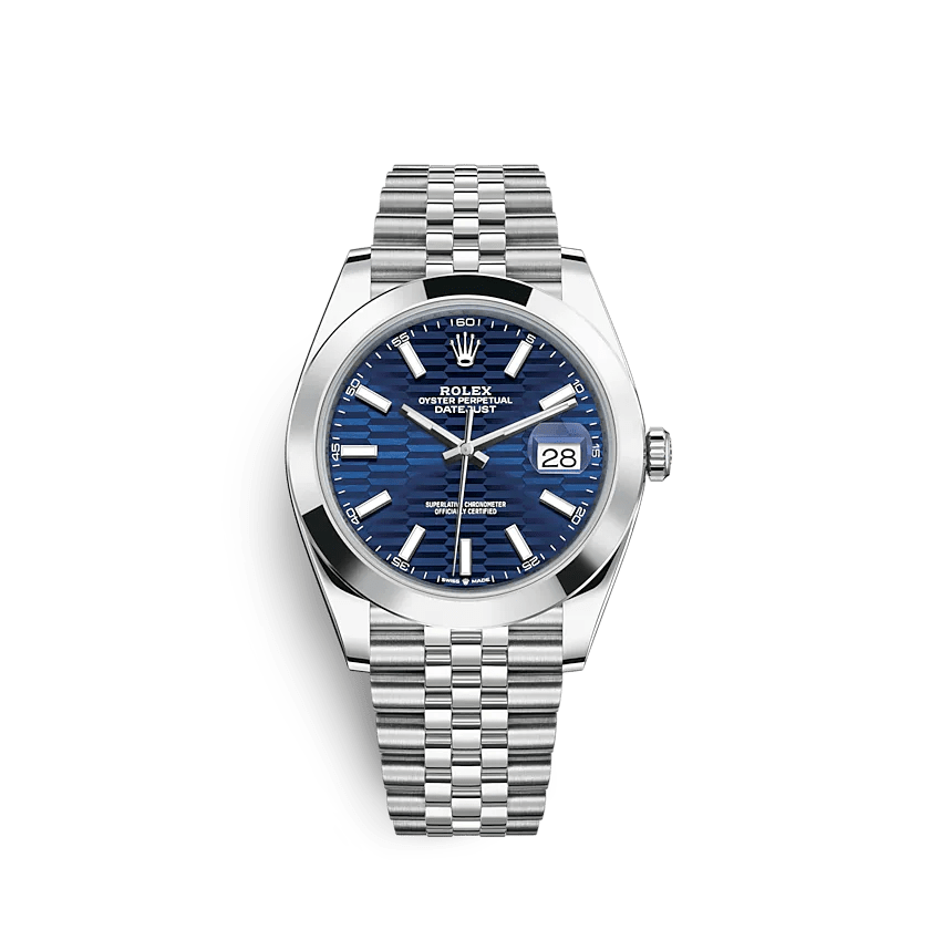 Replica Rolex Datejust 126300 41mm Blu brillante Jubilee