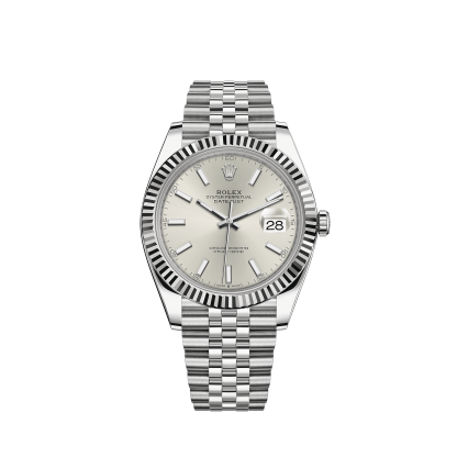Replica Rolex Datejust 41 Oro Bianco/Acciaio Quadrante Bianco Lunetta Scanalata 126334 Jubilee - immagine 2
