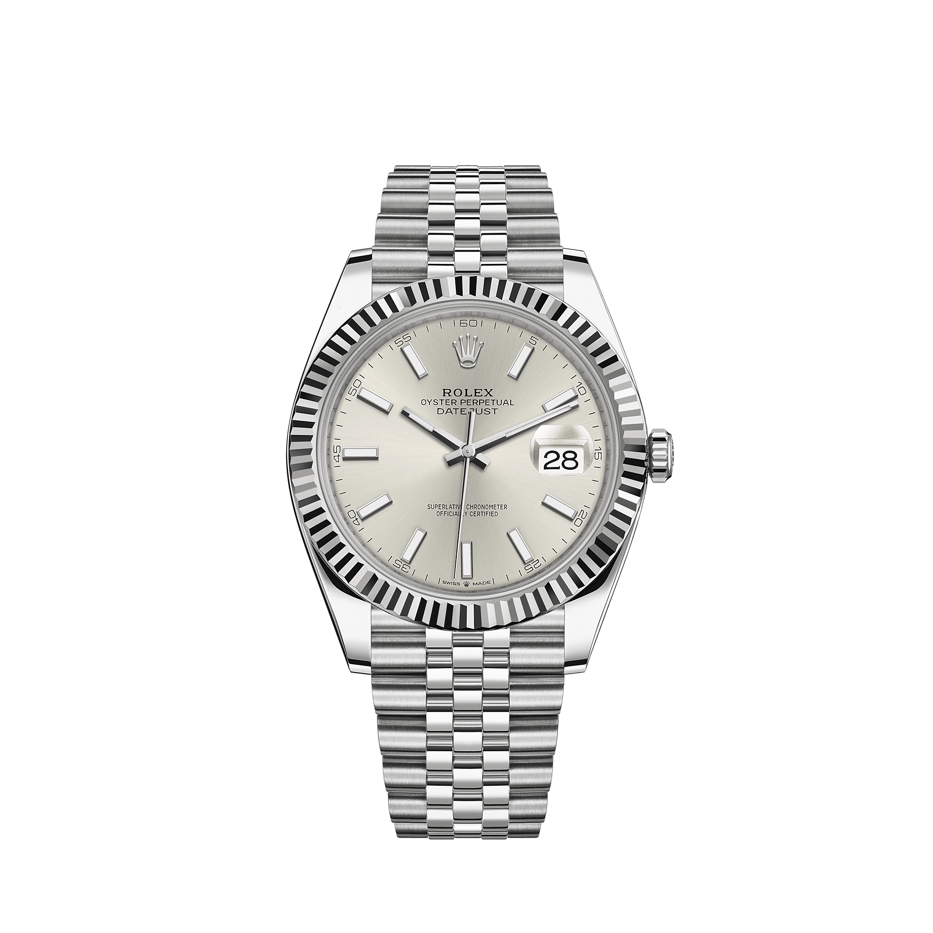 Replica Rolex Datejust 41 Oro Bianco/Acciaio Quadrante Bianco Lunetta Scanalata 126334 Jubilee - immagine 2