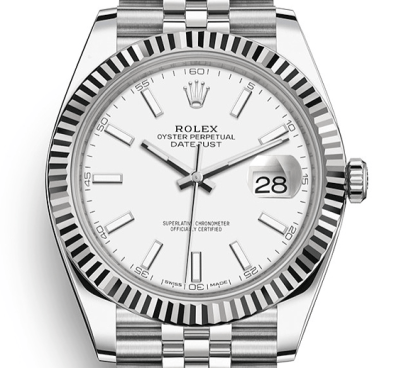 Replica Rolex Datejust 41 Oro Bianco/Acciaio Quadrante Bianco Lunetta Scanalata 126334 Jubilee - immagine 3