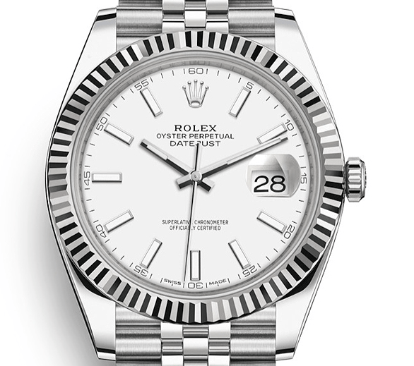 Replica Rolex Datejust 41 Oro Bianco/Acciaio Quadrante Bianco Lunetta Scanalata 126334 Jubilee - immagine 3
