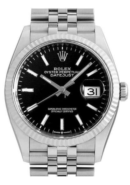 Replica Rolex Datejust 41 Oro Bianco/Acciaio Quadrante Nero Lunetta Scanalata 126334 Jubilee - immagine 2