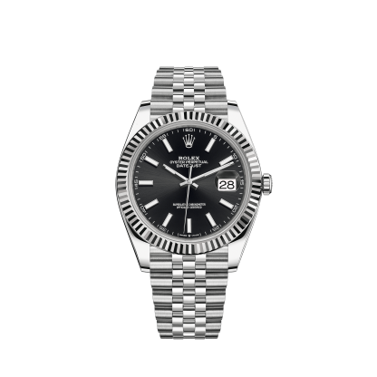 Replica Rolex Datejust 41 Oro Bianco/Acciaio Quadrante Nero Lunetta Scanalata 126334 Jubilee - immagine 3
