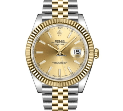 Replica Rolex Datejust 41 Oro Giallo/Acciaio Quadrante Champagne Lunetta Scanalata 126333 Jubilee - immagine 2