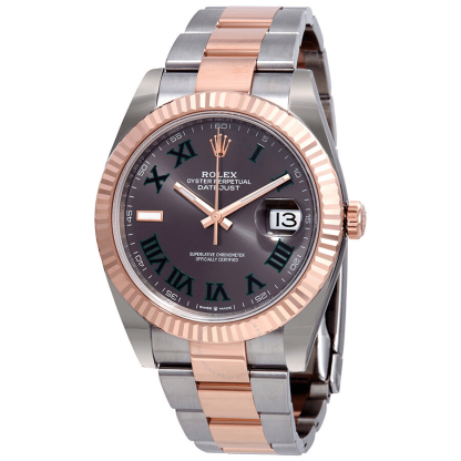 Replica Rolex Datejust 41 Oro Rosa/Acciaio Quadrante Romano Lunetta Scanalata OYSTER 126331 - immagine 2
