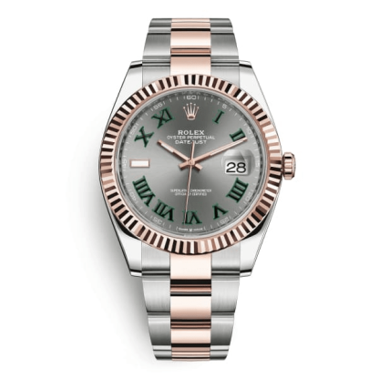 Replica Rolex Datejust 41 Oro Rosa/Acciaio Quadrante Romano Lunetta Scanalata OYSTER 126331 - immagine 3
