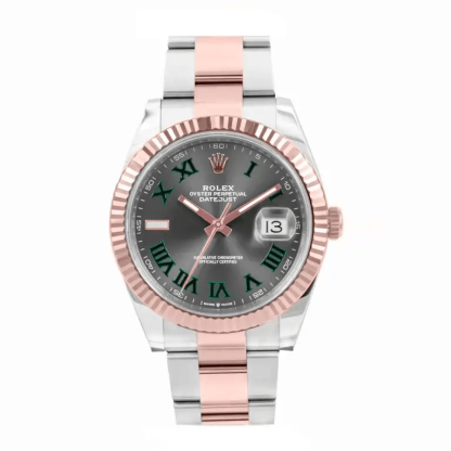Replica Rolex Datejust 41 Oro Rosa/Acciaio Quadrante Romano Lunetta Scanalata OYSTER 126331 - immagine 4