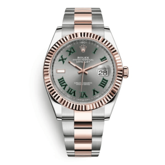 Replica Rolex Datejust 41 Oro Rosa/Acciaio Quadrante Romano Lunetta Scanalata OYSTER 126331