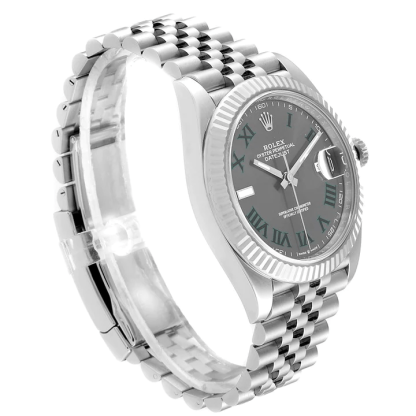 Replica Rolex Datejust 41mm Oro Bianco/Acciaio Quadrante Romano Lunetta Scanalata 126334 Jubilee - immagine 4