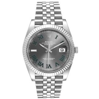 Replica Rolex Datejust 41mm Oro Bianco/Acciaio Quadrante Romano Lunetta Scanalata 126334 Jubilee