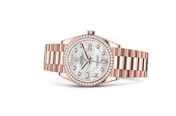 Replica Rolex Day-Date 36 Oyster 36 mm Oro rosa e diamanti 128345RBR - immagine 2