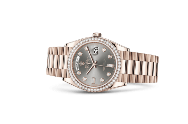 Replica Rolex Day-Date 36 Oyster 36 mm Oro rosa e diamanti 128345RBR - immagine 2