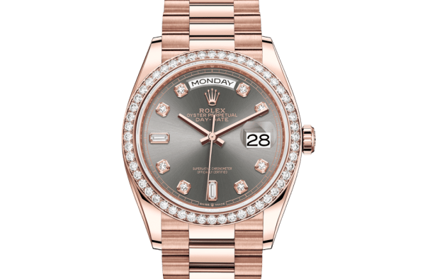 Replica Rolex Day-Date 36 Oyster 36 mm Oro rosa e diamanti 128345RBR