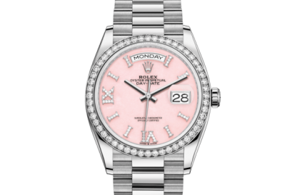 Replica Rolex Day-Date 36 Oyster 36 mm oro bianco e diamanti 128349RBR