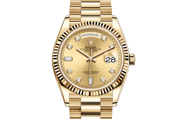Replica Rolex Day-Date 36 Oyster 36 mm oro giallo 128238