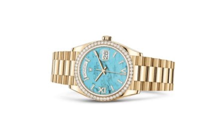 Replica Rolex Day-Date 36 Oyster 36 mm oro giallo e diamanti 128348RBR - immagine 2