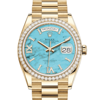 Replica Rolex Day-Date 36 Oyster 36 mm oro giallo e diamanti 128348RBR